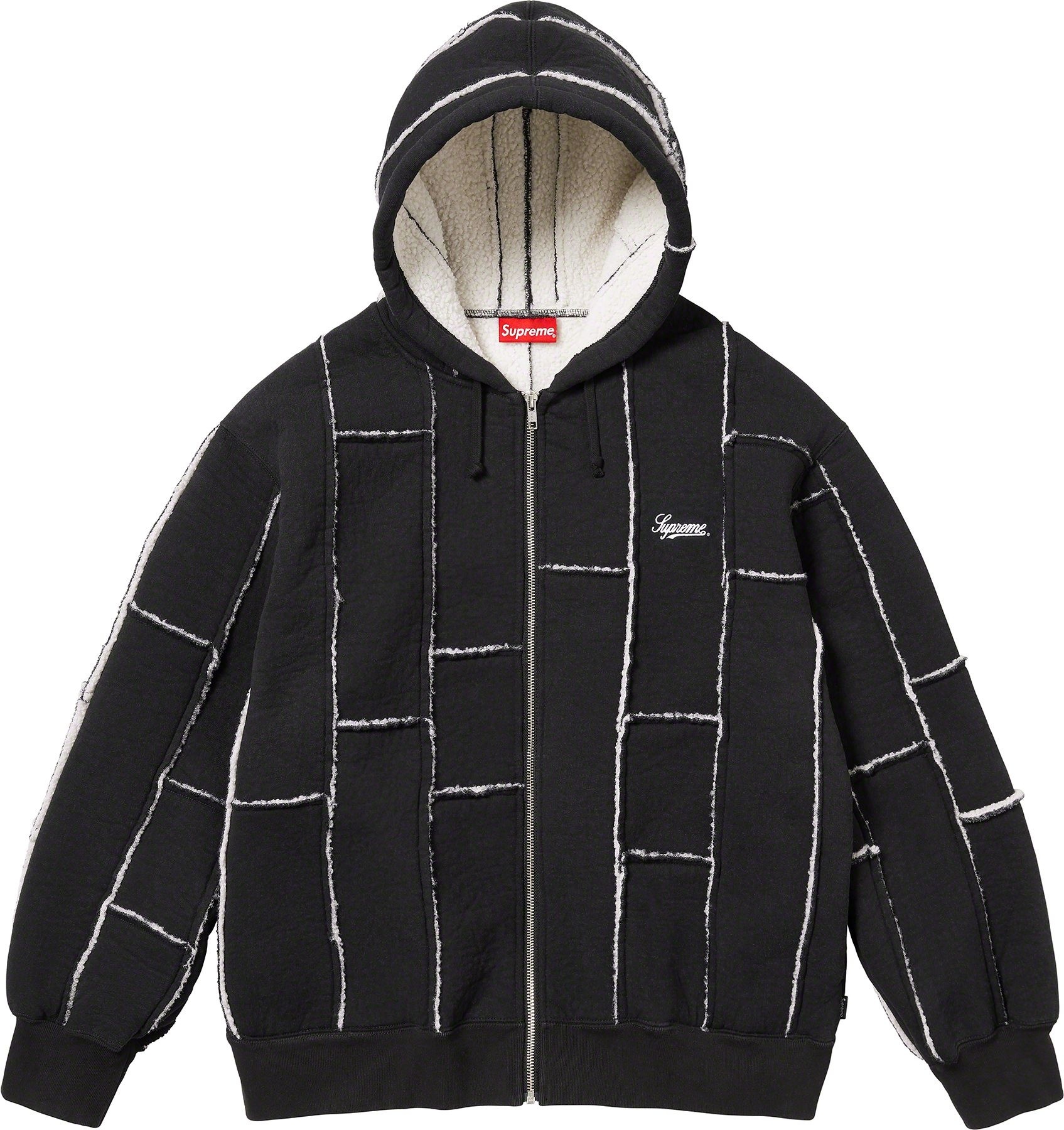 Faux Shearling Zip Up Hooded Sweatshirt view 9